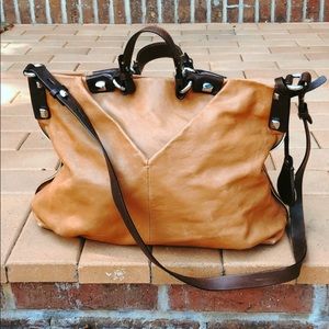 Francesco Biasia tan leather bag